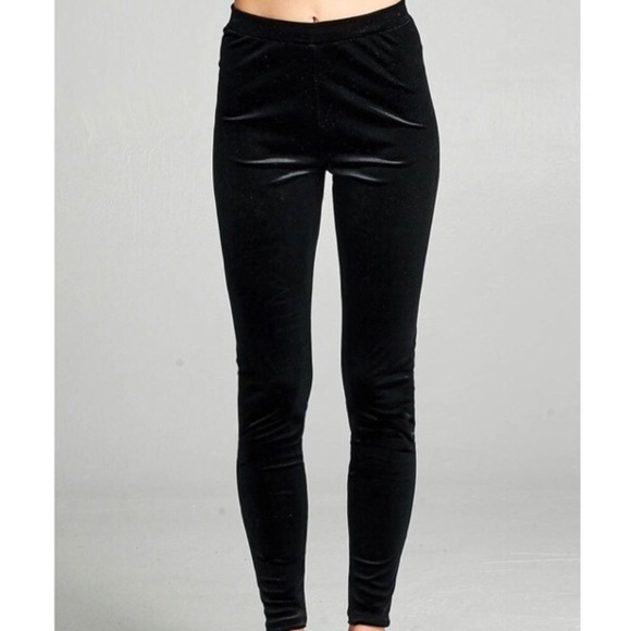 Plus Size Velvet Leggings - Picture 1 of 5
